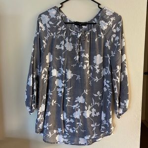 FRED DAVID medium grey and white sheer top. So elegant for night time or work.